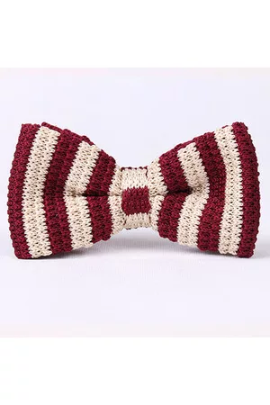 Newchic Men Fashion Knitted Stripe Bowties Long Adjustable Ties Wedding Party Bowties