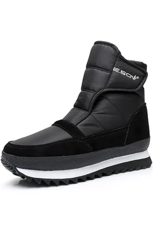 Men plush lining waterproof hook loop snow boots online