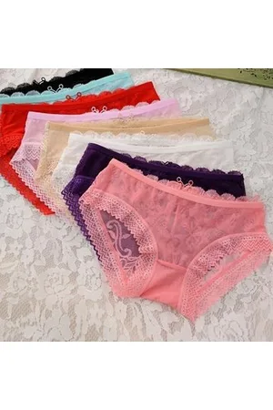 Women Sexy Seamless Briefs Transparent Panties Lace Breathable See Through  Underwear Blue price in UAE,  UAE