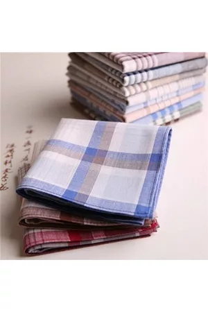 Newchic 15x Mens Handkerchiefs Cotton Pocket Square Hanky Handkerchief 40x40cm