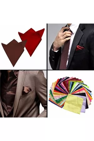 Newchic 36x Mens Handkerchiefs Pocket Squares Solid Wedding Napkin Ties