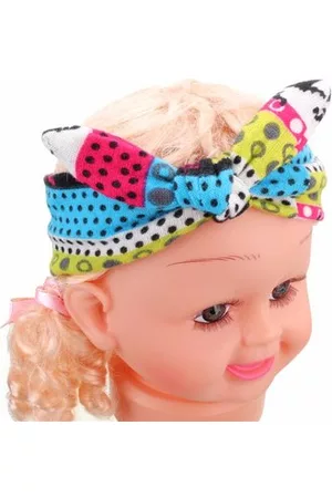 Newchic Kids Girl Cotton Flower Bow Hairband Turban Knot Rabbit Headband Headwear