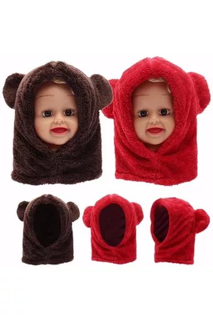 Newchic Baby Kids Cute Warm Winter Fluffy Bear Hat