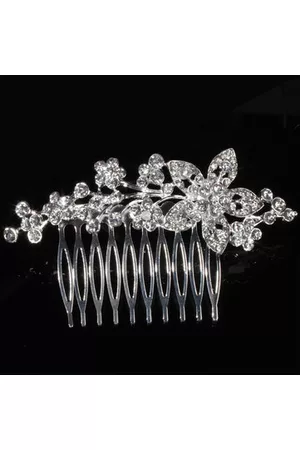 Newchic Bride Flower Crystal Rhinestone Alloy Hair Clip Comb Wedding Bridal Headpiece Accessory
