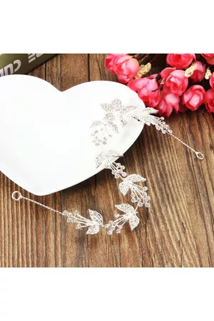Newchic Bride Flower Rhinestone Crystal Headpiece Wedding Bridal Hair Chain Accessory