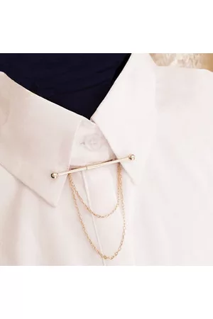 Newchic Men Silver Gold Necktie Tie Clip Bar Clasp Cravat Pin Skinny Collar Brooch Suit Accessories