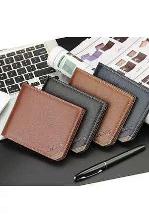 Newchic Men Business PU Casual Black Coffee Brown Khaki Wallet Money Bag