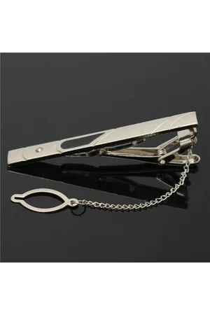 Newchic Mens Silver Slide Tie Clip Stainless Steel Plain Clasp Bars Pins Clips Suit Accessories