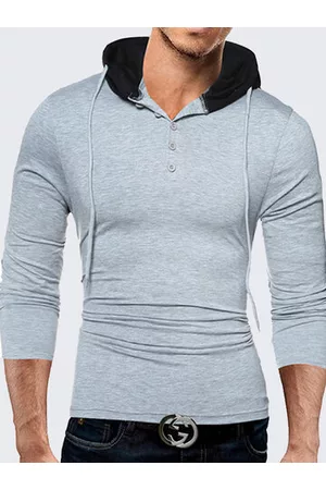 Newchic Slim Fit Casual Hooded T-shirt