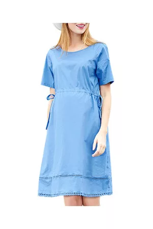 Newchic Tie Waist Cotton Maternity Dress