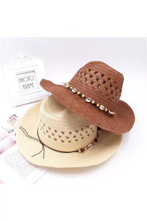 Newchic Hollow Straw Cowboy Hat Vintage Fishing Hat