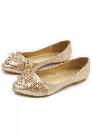 Newchic Plus Size Bright Surface Comfortable Rhinestone Flat Loafers