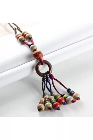Newchic Ethnic Ceramic Tassels Long Necklace
