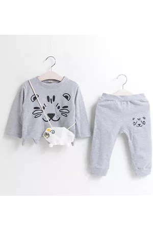 Newchic Cute Cat Printed Girls Clothing Set