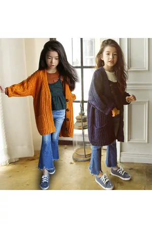 Newchic Kids Long Coats Sweaters with Pockets