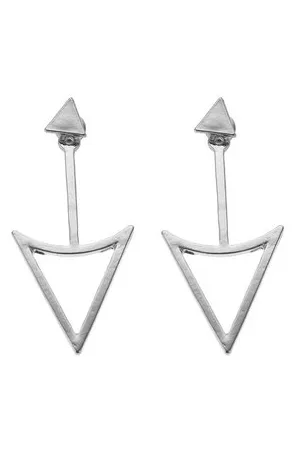 Newchic Punk Hollow Out Metal Triangle Stud Earrings