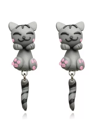 Newchic Cute Little Kitty Clay Earrings
