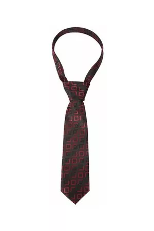 Newchic Men Neckties - Men Classic Tie Necktie Black Red Geometric Woven Neck Ties