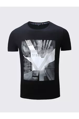 Newchic 100%Cotton City Building Printed T Shirt