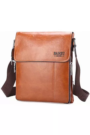 Newchic Men Laptop Bags - Genuine Leather Casual Shoulder Bag Business Crossbody Bag