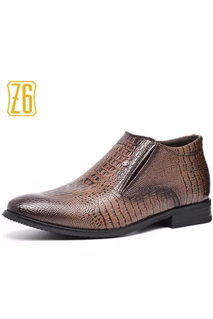 Newchic Z6 Men Crocodile Pattern Pointed Toe Business Casual Boots