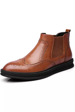 Newchic Men Brogue Carved Chelsea Boots