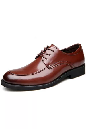Newchic Men Round Toe Lace Up Business Casual Shoes