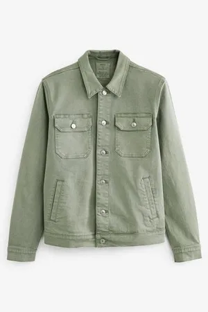 Pale green denim outlet jacket