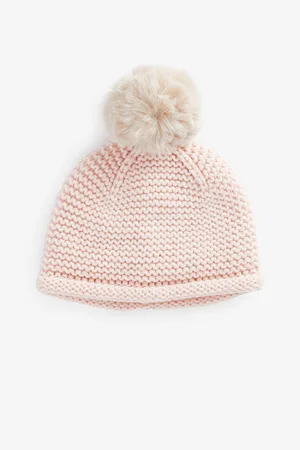 Pink - Double Pom Baby Trapper Hat (0mths-2yrs)