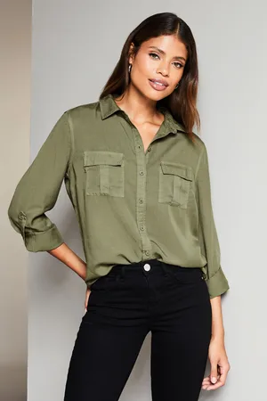 Green sales denim shirts