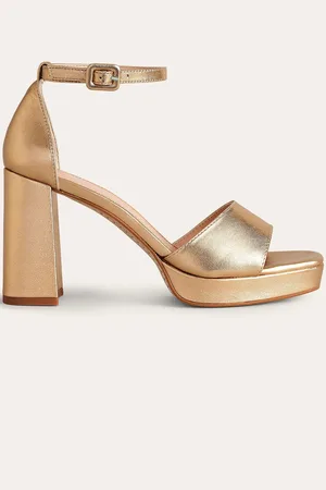 Gold block sale heel sandals