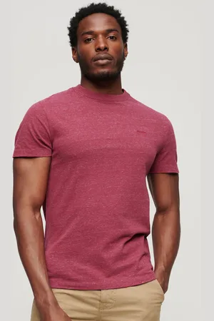 Men's Organic Cotton Essential Logo V Neck T-Shirt in Bright Orange Marl