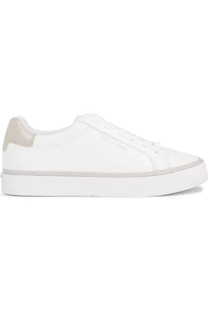 Calvin klein white store leather trainers