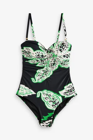 Buy Myleene Klass Black Tropical Bandeau Tummy Control Swimsuit