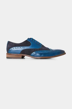 Blue leather oxford sales shoes