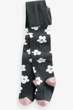 Next And Pink Cotton Rich Flower Tights