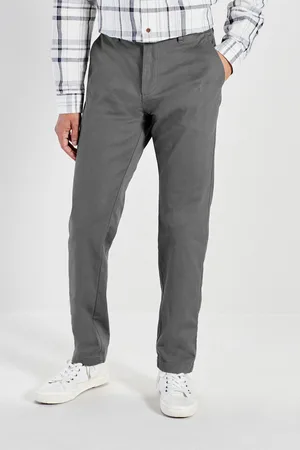 Next Charcoal Straight Fit Stretch Printed Soft Touch Chino Trousers