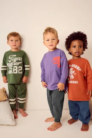 Next Multi Bright Varsity 3 Pack Oversized Pyjamas (9mths-10yrs)