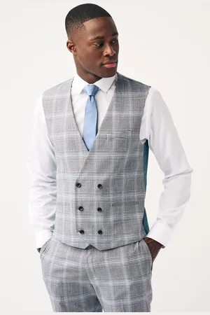 Next Light Regular Fit Check Suit Waistcoat