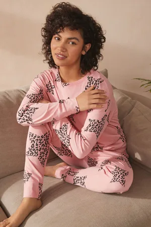 Next Leopard Star 100% Cotton Long Sleeve Pyjamas