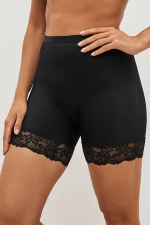 Next / Praline Nude Tummy Control Light Shaping Lace Back Shorts 2 Pack