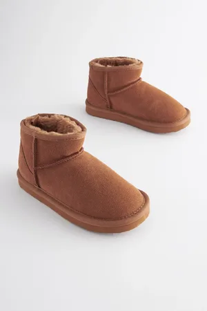 Next Suede Warm Lined Ankle Slipper Boots