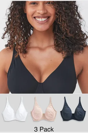 Next Blue/Pink/White Non Pad Full Cup DD+ Cotton Blend Ultimate Comfort Bras 3 Pack