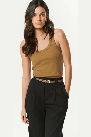 Next Ochre Yellow Premium Ribbed Scoop Tank Vest Sleeveless Top