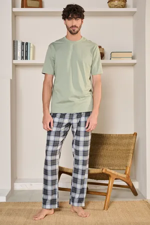 Next Green/ Check Motionflex Cosy Pyjamas Set