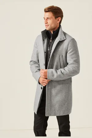 Next Light Wool Blend Mock Gilet Herringbone Padded Coat