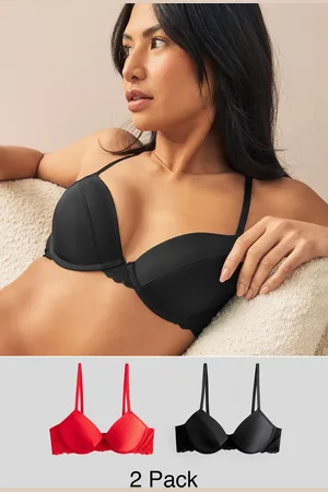 Next Red/ Push Up Pad Plunge Smoothing T-Shirt Bras 2 Pack A-E