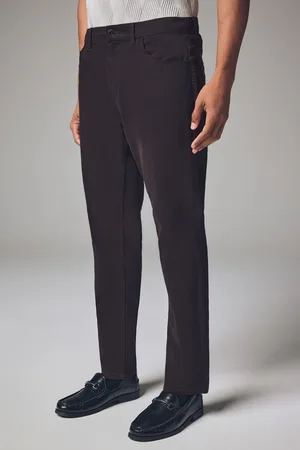 Next Burgundy Red Dark Slim Fit Soft Touch 5 Pocket Jean Style Trousers