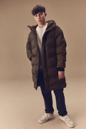 Next Waterproof Longline Fleece Lined Puffer Coat (3-17yrs)