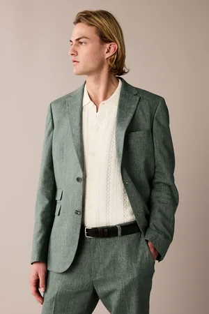 Next Linen Blend Tailored Fit Suit Jacket